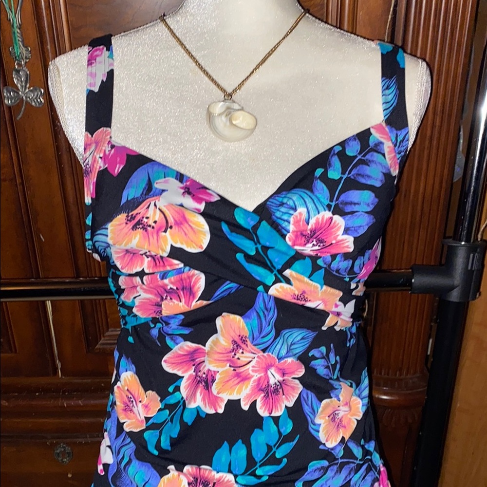 Lands' End Tropical Print Swim Top